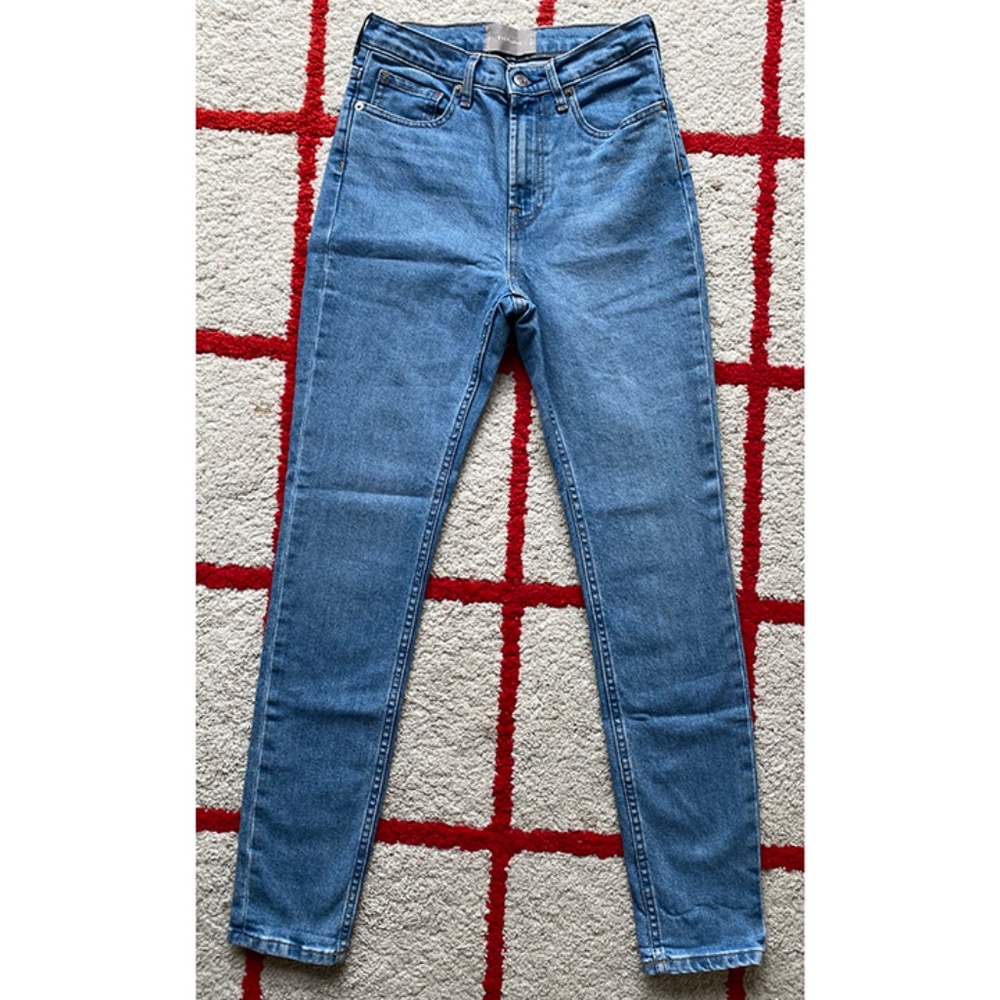 Everlane Skinny High Rise Mid Blue Sz 26